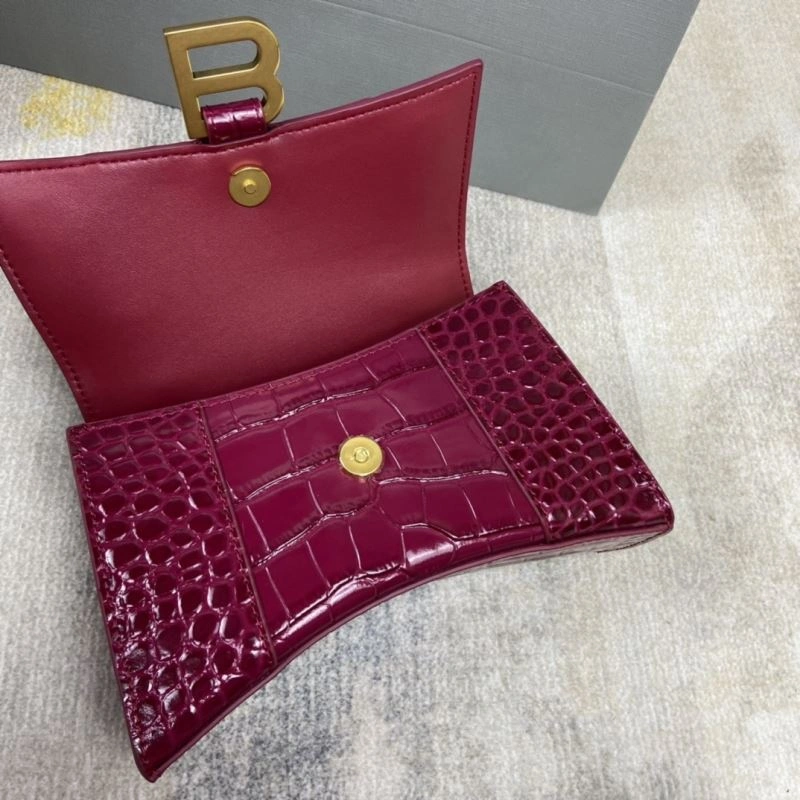 UrbanStyle Balenciaga Hourglass Crocodile-Pattern Cherry Red Bag 78686