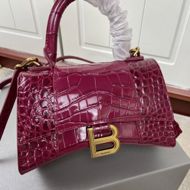 UrbanStyle Balenciaga Hourglass Crocodile-Pattern Cherry Red Bag 78686