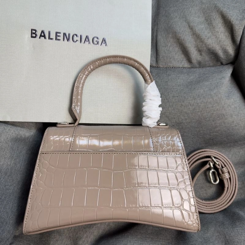 Balenciaga Hourglass Crocodile Print Bag with Silver Buckle Versatile 70035