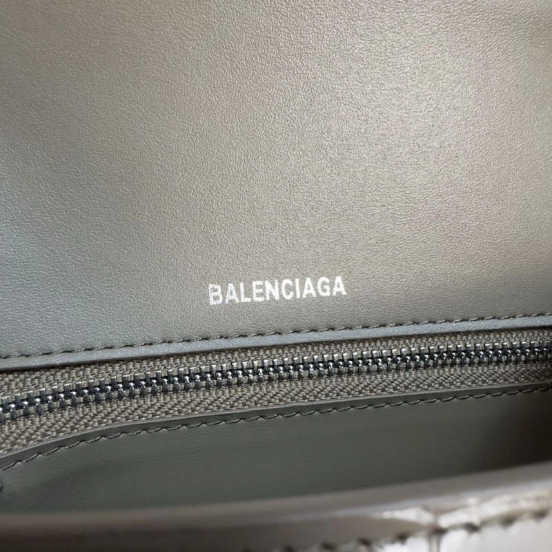 Balenciaga Hourglass Crocodile Print Bag with Silver Buckle Versatile 70035