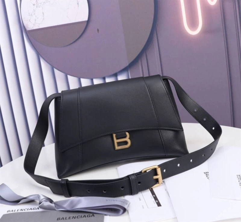 Balenciaga Hourglass Curved Black Bag with Gold Hardware - LG-6068S Original 75312