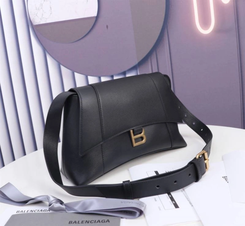 Balenciaga Hourglass Curved Black Bag with Gold Hardware - LG-6068S Original 75312