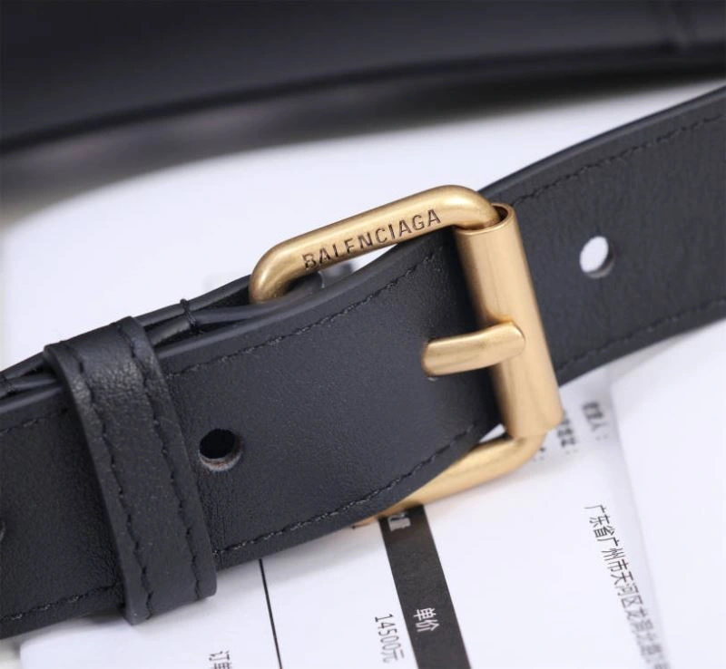 Balenciaga Hourglass Curved Black Bag with Gold Hardware - LG-6068S Original 75312
