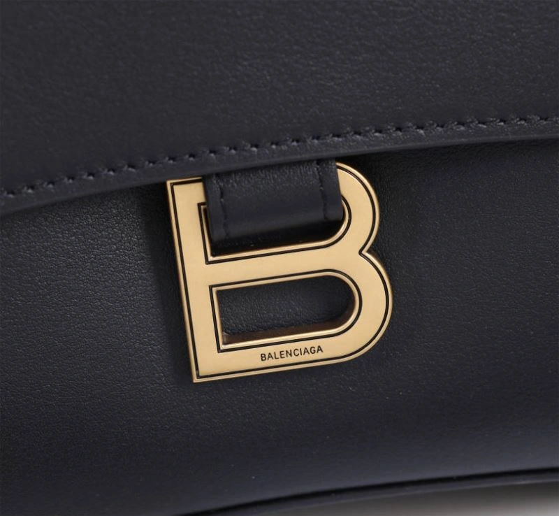 Balenciaga Hourglass Curved Black Bag with Gold Hardware - LG-6068S Original 75312