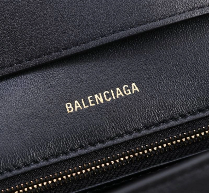 Balenciaga Hourglass Curved Black Bag with Gold Hardware - LG-6068S Original 75312