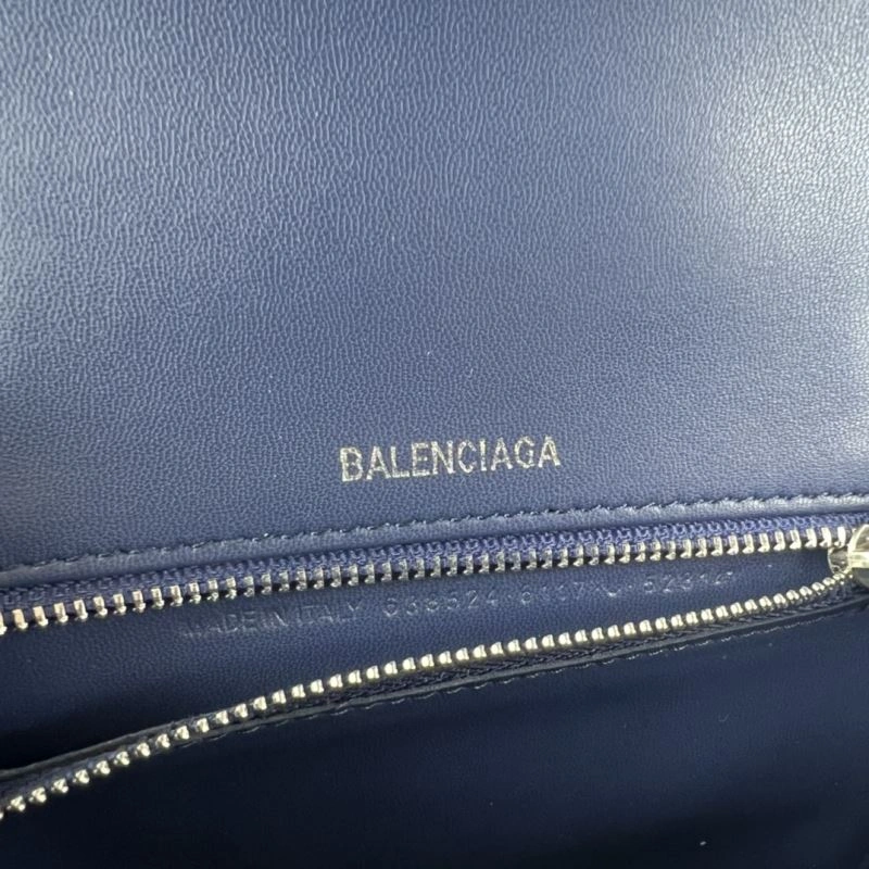 Stretchable Balenciaga Hourglass Denim Blue Leather Bag -  Crescent Design 78684