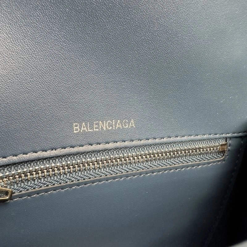 Balenciaga Hourglass Gray Crocodile Pattern Bag with Silver Buckle OnTrend 70030