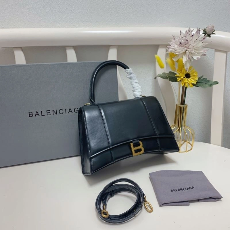 Stretchable Balenciaga Hourglass Large 27cm Smooth Box Leather Bag 72620