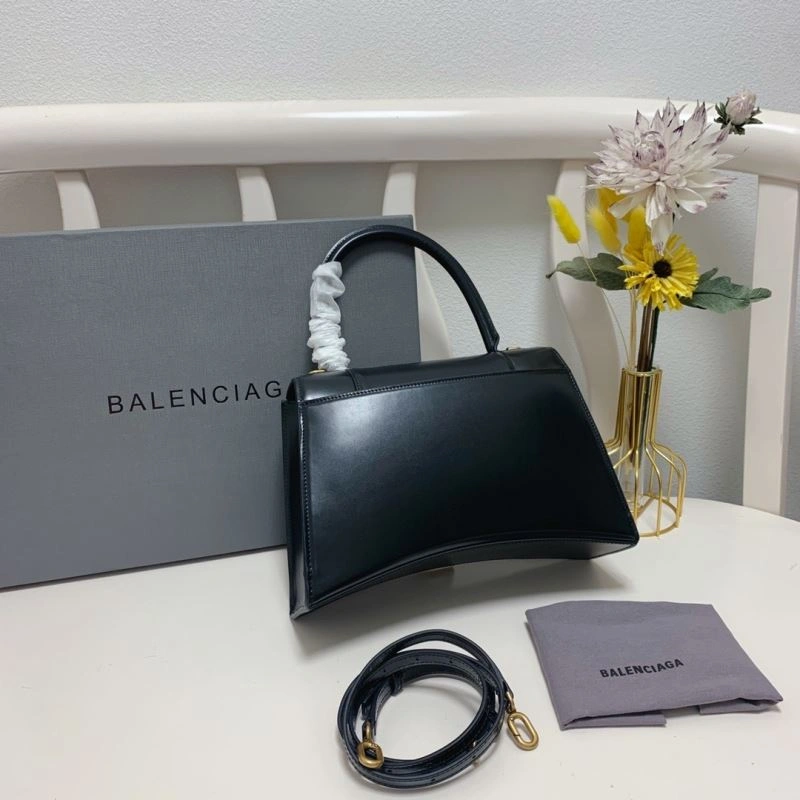 Stretchable Balenciaga Hourglass Large 27cm Smooth Box Leather Bag 72620