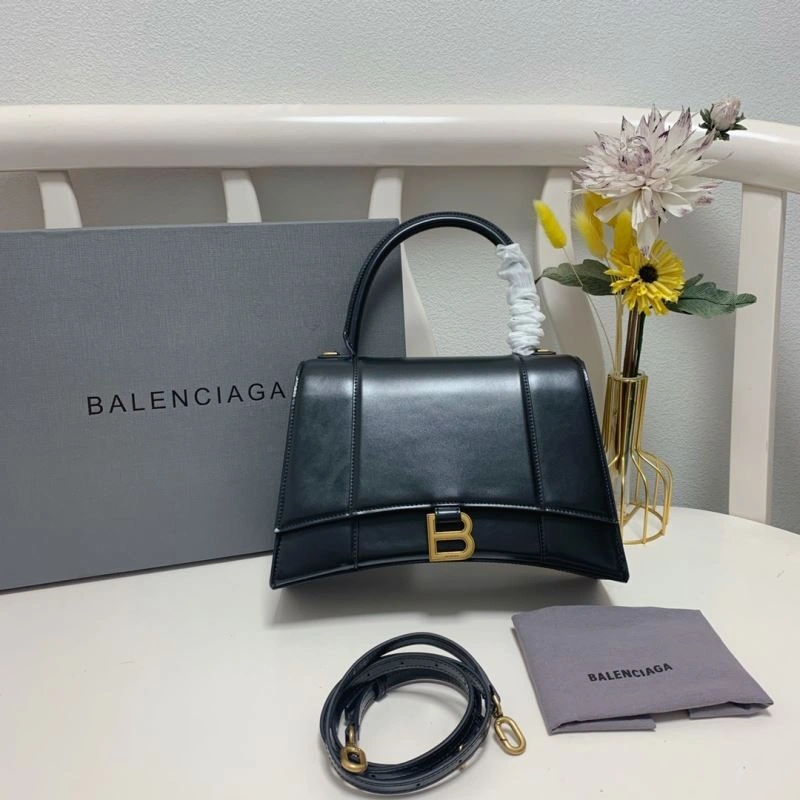 Stretchable Balenciaga Hourglass Large 27cm Smooth Box Leather Bag 72620