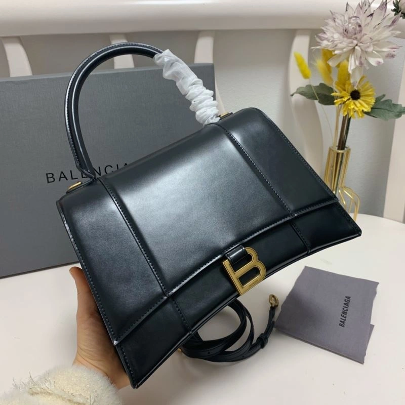 Stretchable Balenciaga Hourglass Large 27cm Smooth Box Leather Bag 72620