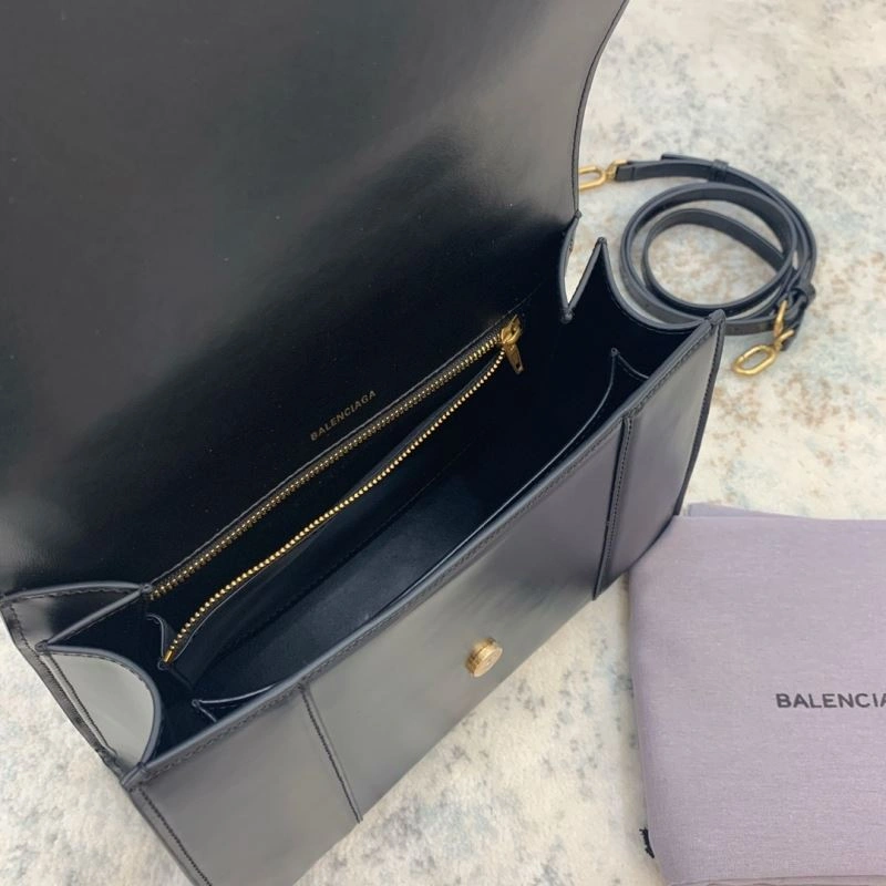 Stretchable Balenciaga Hourglass Large 27cm Smooth Box Leather Bag 72620