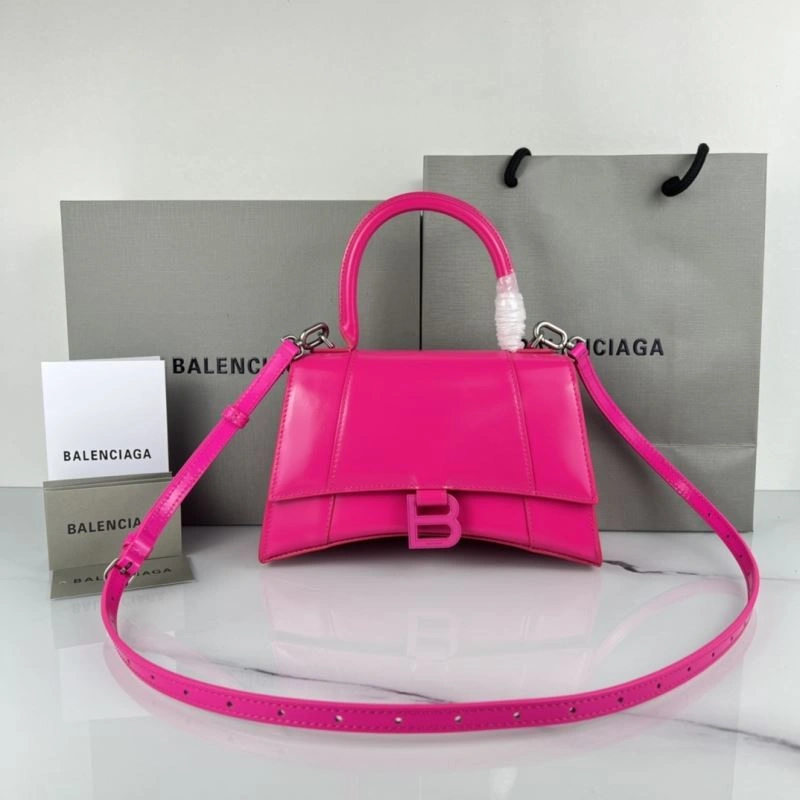 Balenciaga Hourglass Magenta Plain Bag - Iconic Design Popular 78721