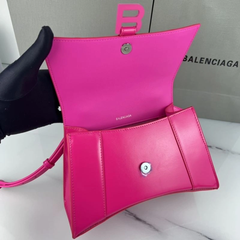 Balenciaga Hourglass Magenta Plain Bag - Iconic Design Popular 78721