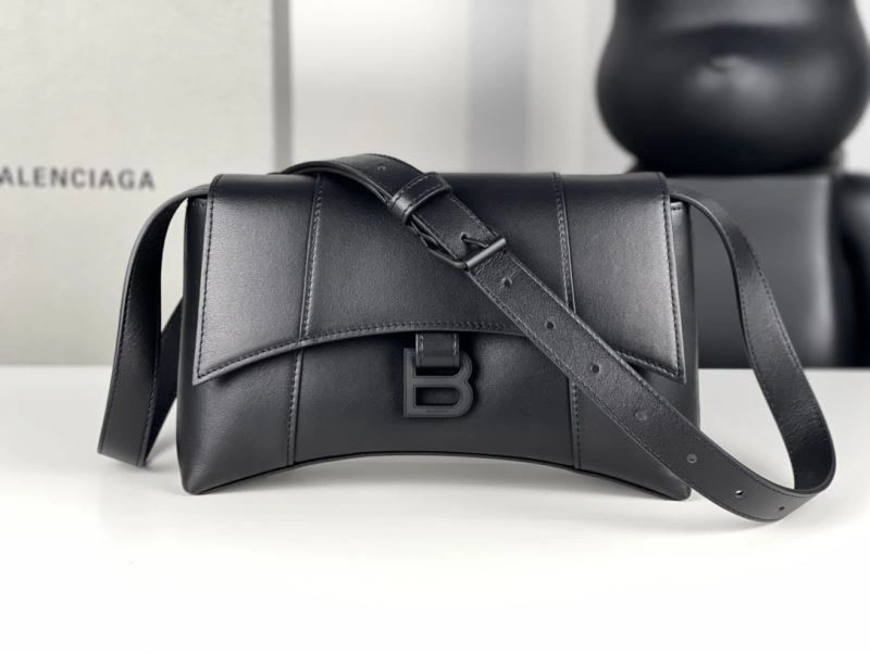Balenciaga Hourglass Mini Black Buckle Bag with B-Pull Ring OnTrend 72635