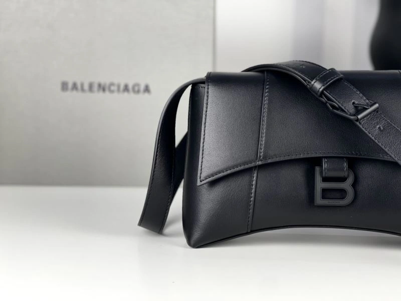 Balenciaga Hourglass Mini Black Buckle Bag with B-Pull Ring OnTrend 72635