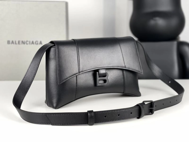 Balenciaga Hourglass Mini Black Buckle Bag with B-Pull Ring OnTrend 72635