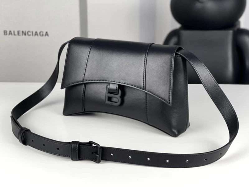 Balenciaga Hourglass Mini Black Buckle Bag with B-Pull Ring OnTrend 72635