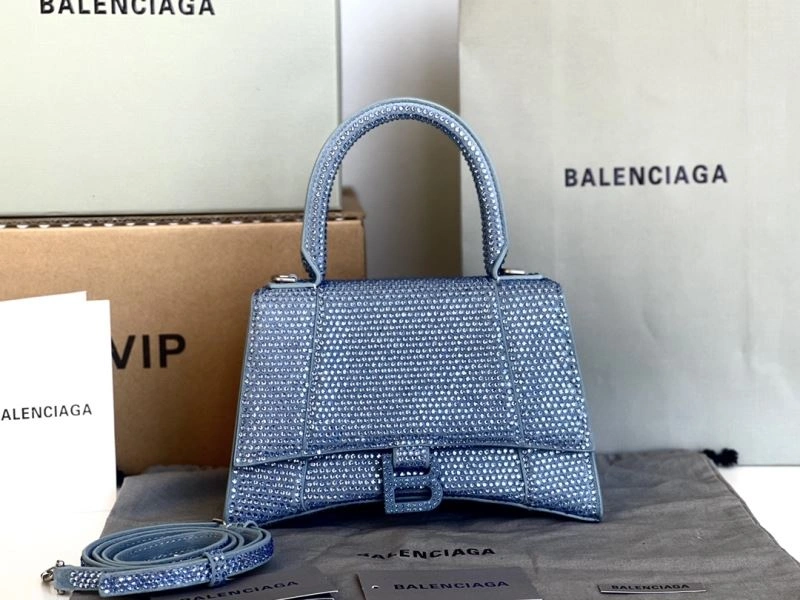 Balenciaga Hourglass Water Blue Rhinestone Bag Thermal 72627