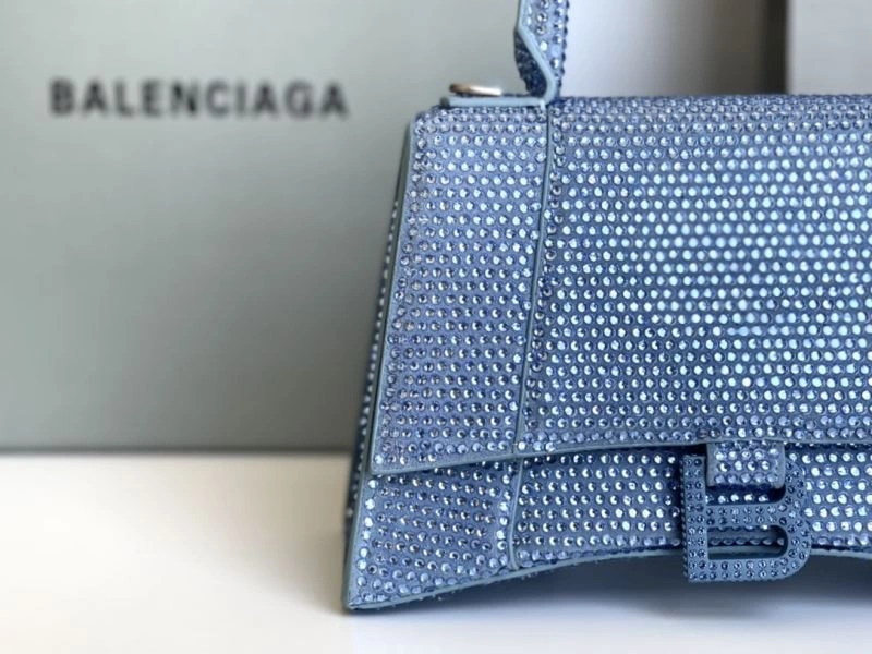 Balenciaga Hourglass Water Blue Rhinestone Bag Thermal 72627