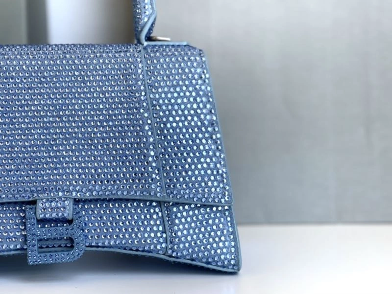 Balenciaga Hourglass Water Blue Rhinestone Bag Thermal 72627