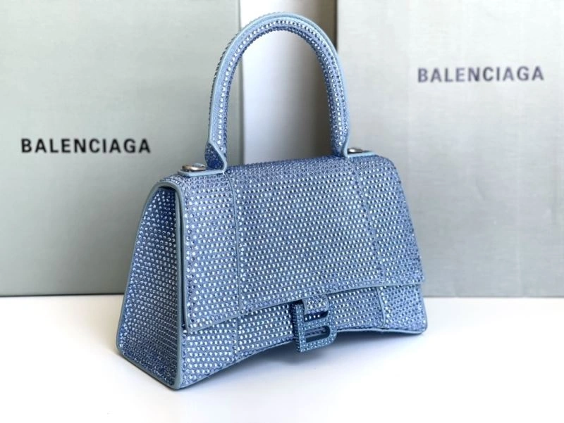 Balenciaga Hourglass Water Blue Rhinestone Bag Thermal 72627