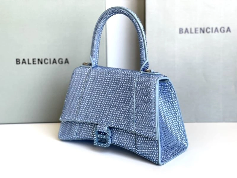 Balenciaga Hourglass Water Blue Rhinestone Bag Thermal 72627