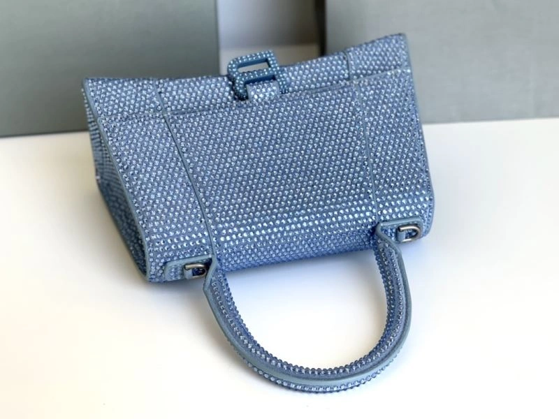 Balenciaga Hourglass Water Blue Rhinestone Bag Thermal 72627
