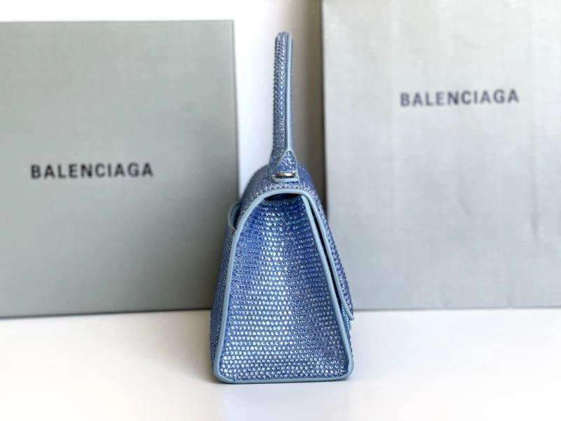 Balenciaga Hourglass Water Blue Rhinestone Bag Thermal 72627