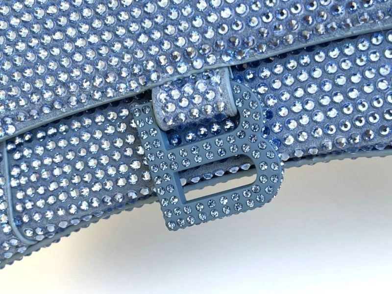 Balenciaga Hourglass Water Blue Rhinestone Bag Thermal 72627