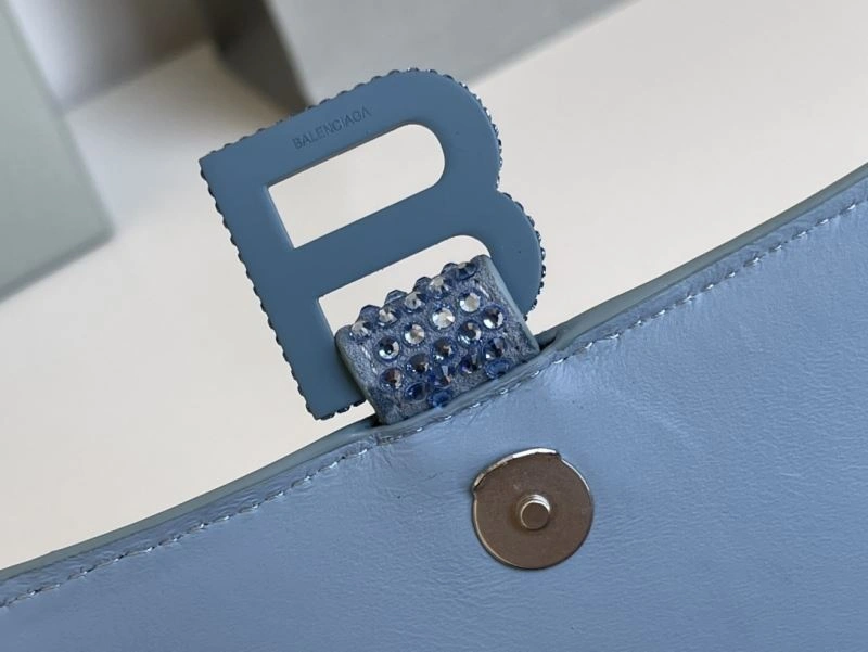 Balenciaga Hourglass Water Blue Rhinestone Bag Thermal 72627