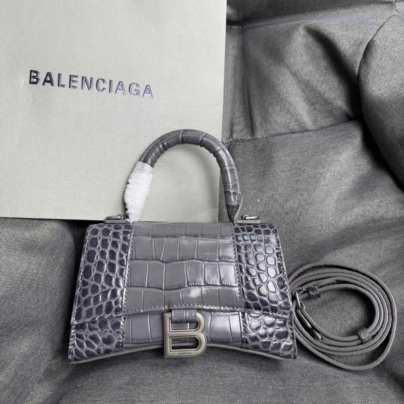 Balenciaga Hourglass XS Bag - Carbon Gray Crocodile Pattern Youthful 70020