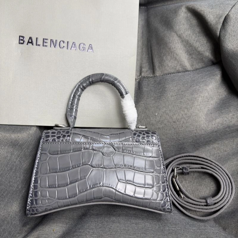 Balenciaga Hourglass XS Bag - Carbon Gray Crocodile Pattern Youthful 70020
