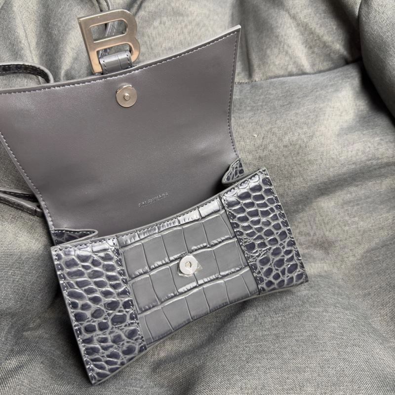 Balenciaga Hourglass XS Bag - Carbon Gray Crocodile Pattern Youthful 70020