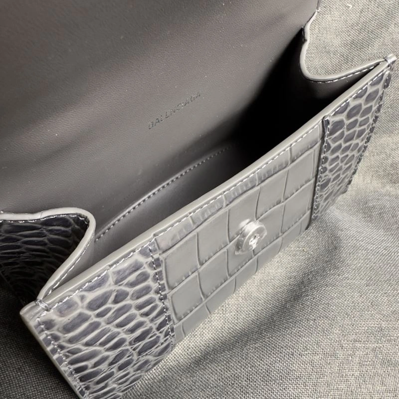 Balenciaga Hourglass XS Bag - Carbon Gray Crocodile Pattern Youthful 70020