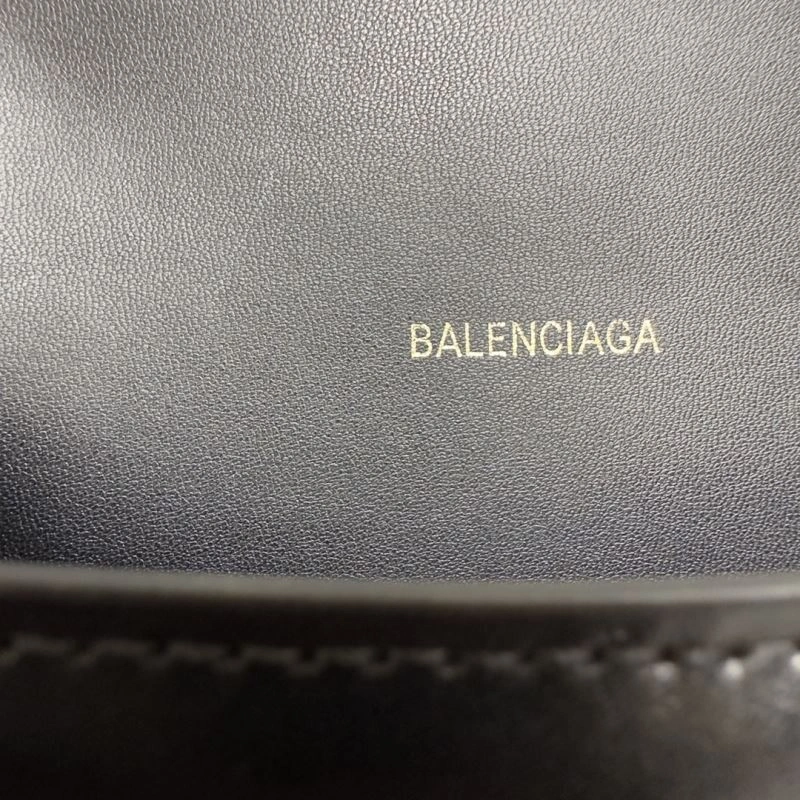 Balenciaga Hourglass XS Black Cowhide Bag with Metallic B Tab MultiPurpose 69985