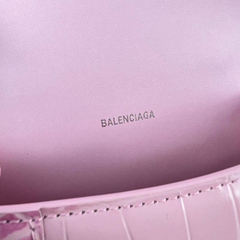 Fashionable Balenciaga Hourglass XS Cherry Blossom Pink Crocodile Bag 78740