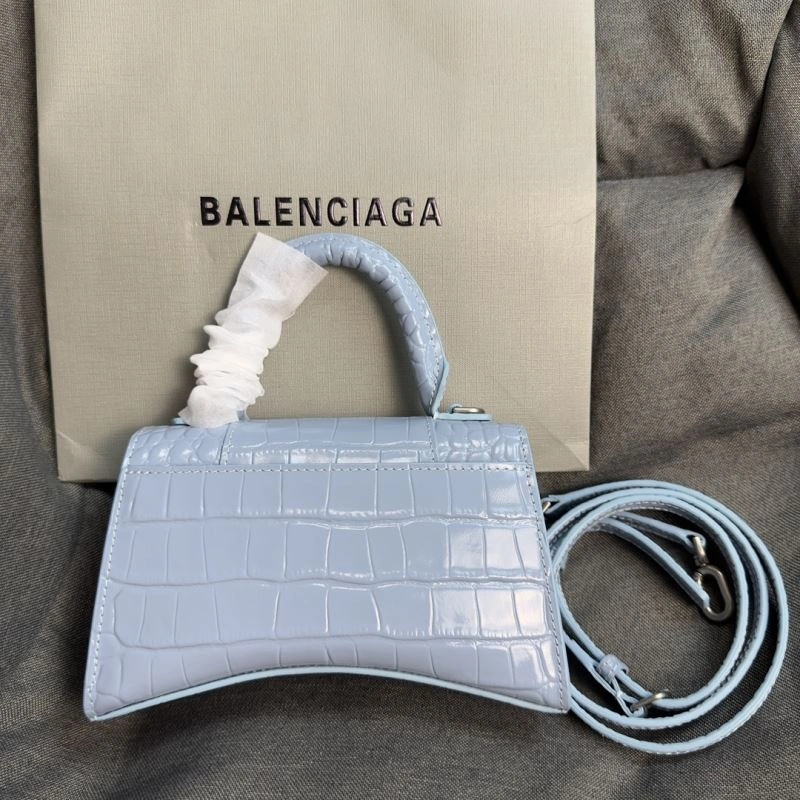 Efficient Balenciaga Hourglass XS Crocodile Pattern Bag in Fog Blue 69999