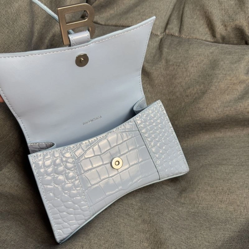 Efficient Balenciaga Hourglass XS Crocodile Pattern Bag in Fog Blue 69999