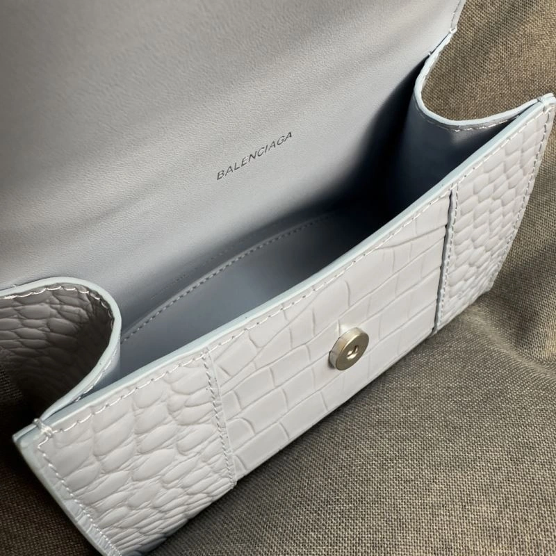 Efficient Balenciaga Hourglass XS Crocodile Pattern Bag in Fog Blue 69999