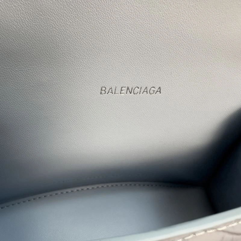 Efficient Balenciaga Hourglass XS Crocodile Pattern Bag in Fog Blue 69999