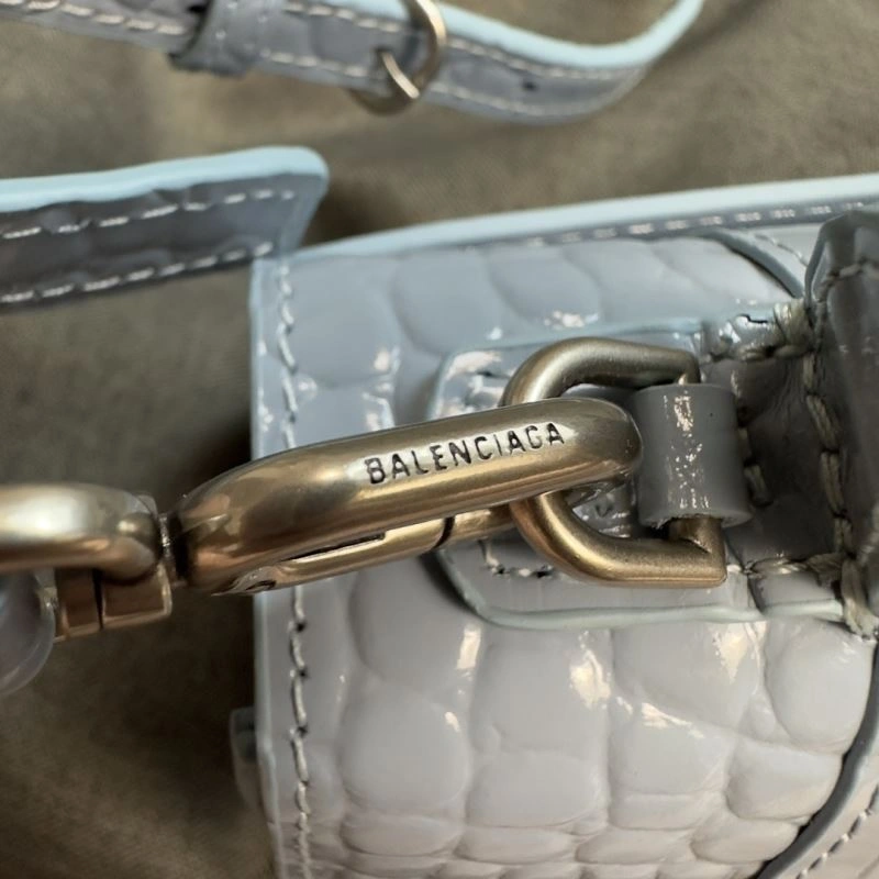 Efficient Balenciaga Hourglass XS Crocodile Pattern Bag in Fog Blue 69999