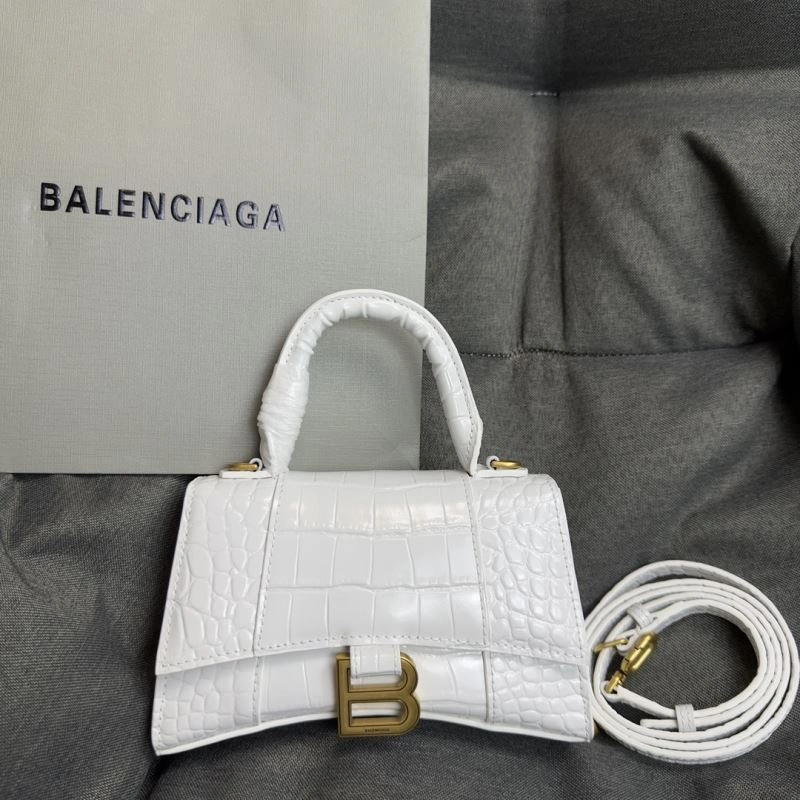 Bright Balenciaga Hourglass XS Crocodile Pattern Bag with Gold Buckle 70071