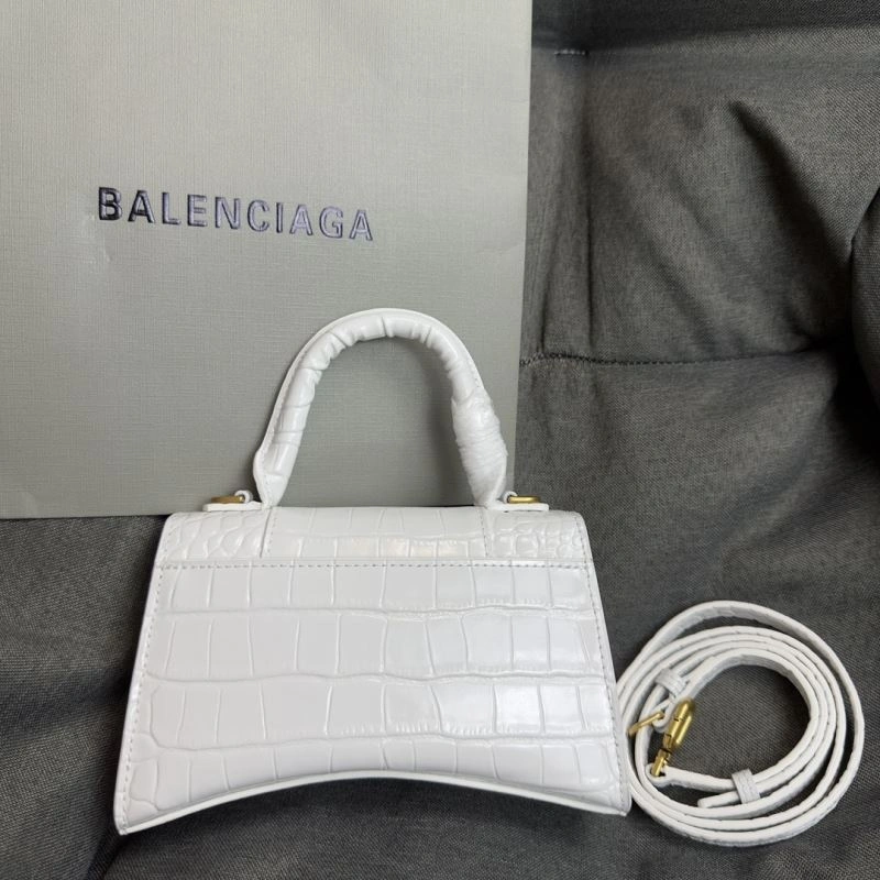 Bright Balenciaga Hourglass XS Crocodile Pattern Bag with Gold Buckle 70071
