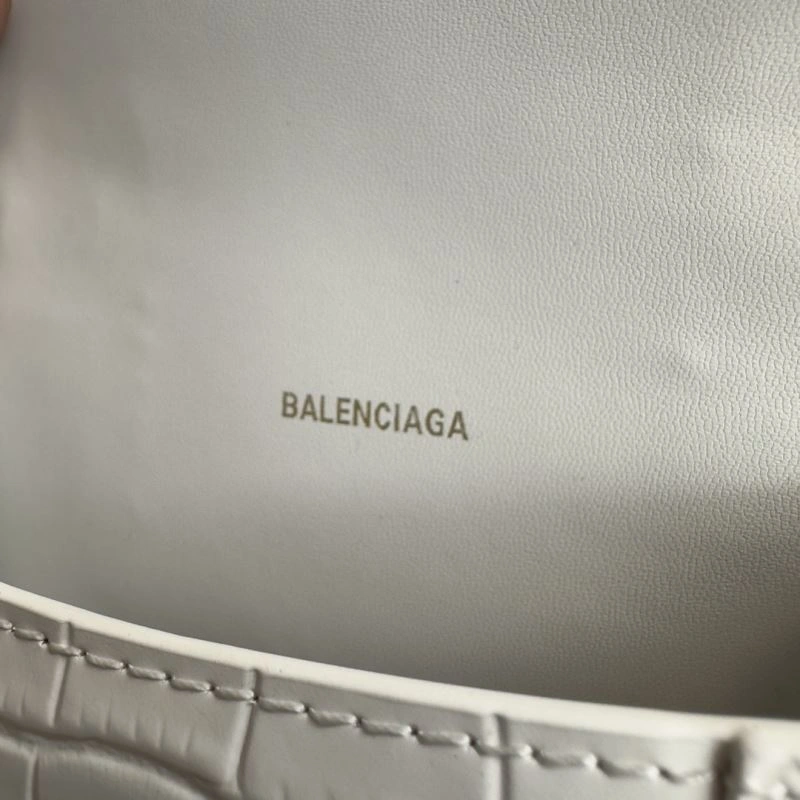 Bright Balenciaga Hourglass XS Crocodile Pattern Bag with Gold Buckle 70071