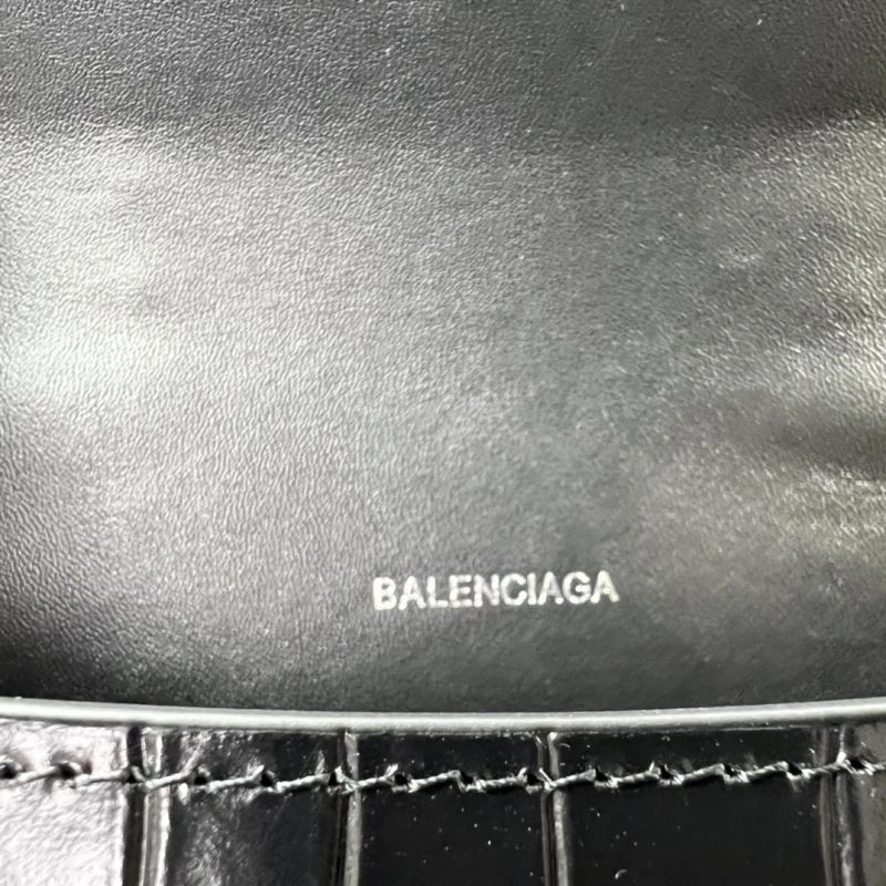 Balenciaga Hourglass XS Crocodile Pattern Bag with Silver Buckle Minimalist 78735