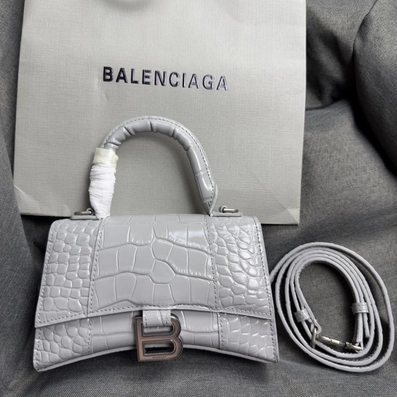 Upgraded Balenciaga Hourglass XS Crocodile Pattern Bag with Silver Buckle 69993