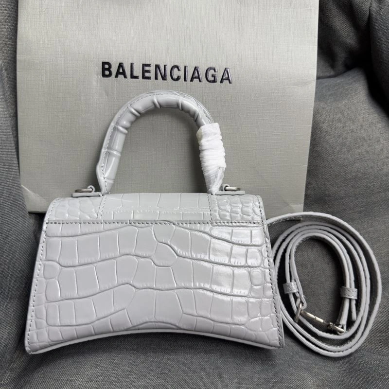 Upgraded Balenciaga Hourglass XS Crocodile Pattern Bag with Silver Buckle 69993