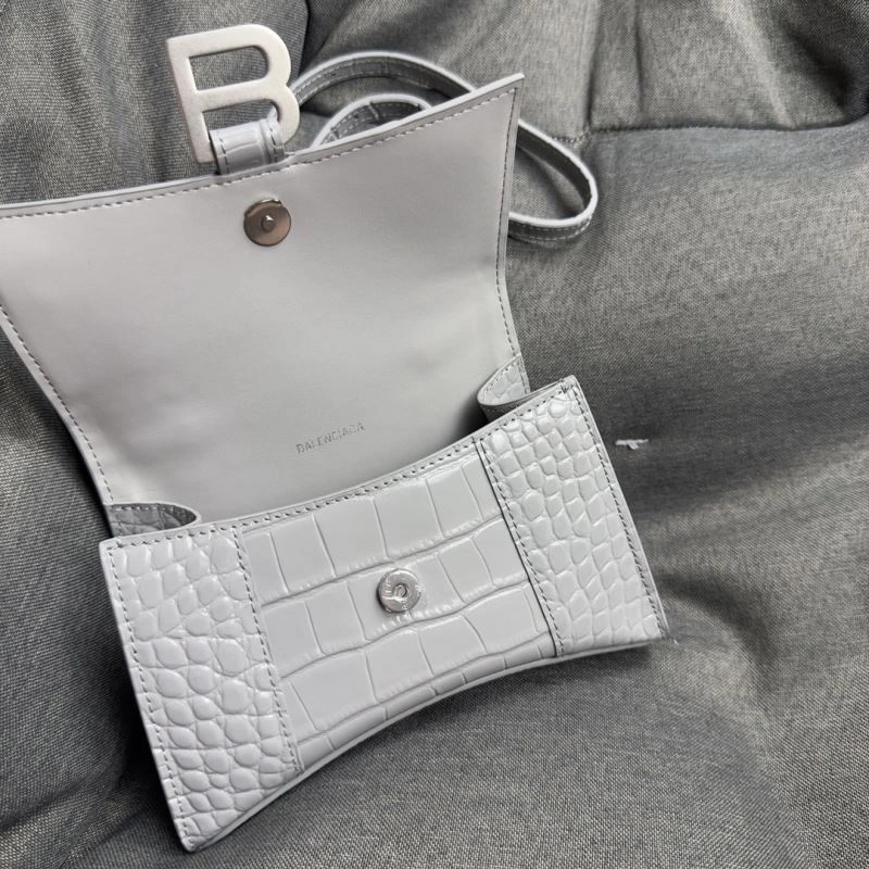 Upgraded Balenciaga Hourglass XS Crocodile Pattern Bag with Silver Buckle 69993