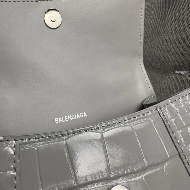 Upgraded Balenciaga Hourglass XS Crocodile Pattern Bag with Silver Buckle 69993